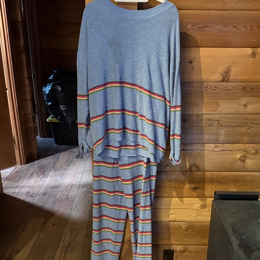 Women’s Soft Blue Stripe Set